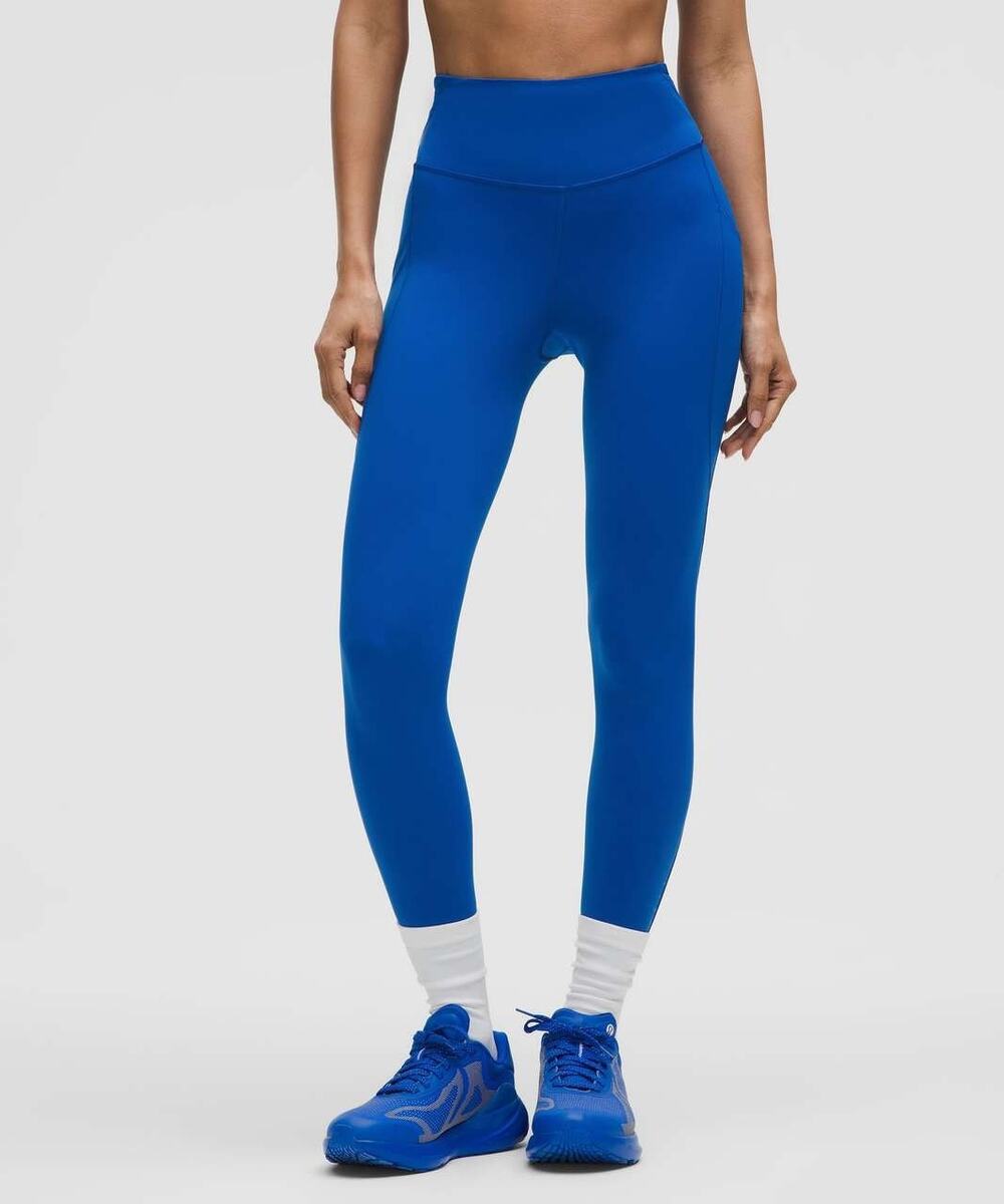 Lululemon Fast Free High Rise Leggings Size 8 Galactic Cobalt Blue Running Gym